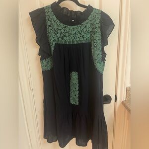 NEW J.Marie Dress Navy with Green